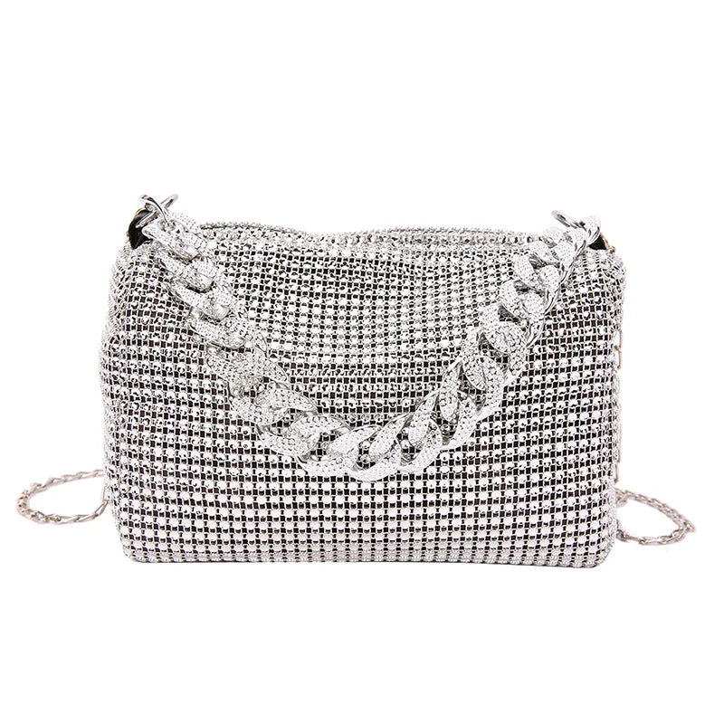 2024 New Bags Popular  Version Handbags Fashion Trend Bright Diamond Messenger Niche