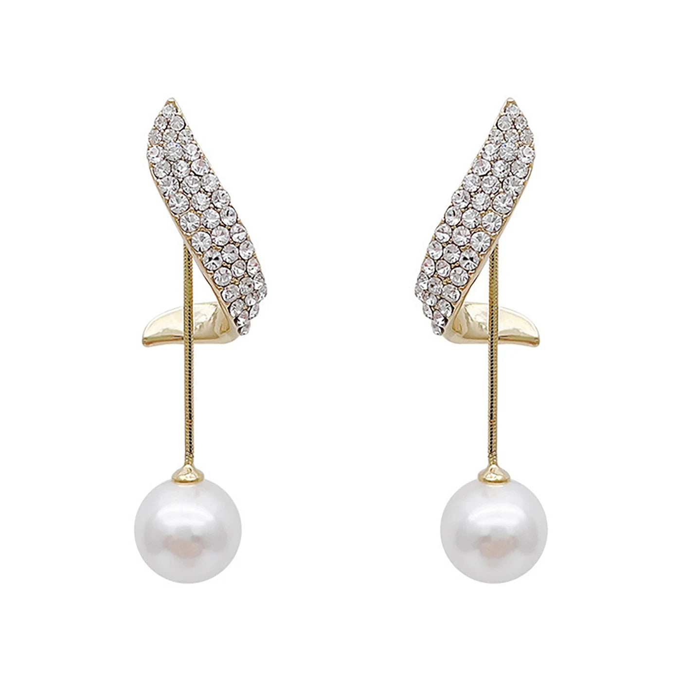 New Classic Elegant Imitation Pearl Pendant Women's Crystal Long tassel Exquisite Pendant Earrings Wedding Jewelry-4833