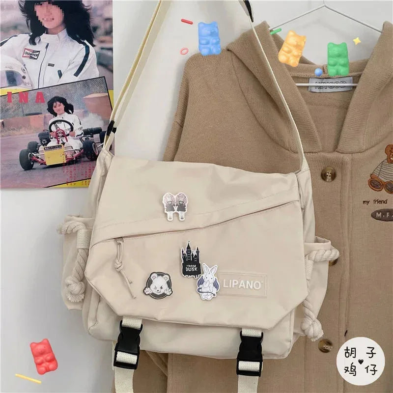 Korean Street Style Versatile Artistic Hong Kong Version Shoulder Bag Messenger Crossbody Bag