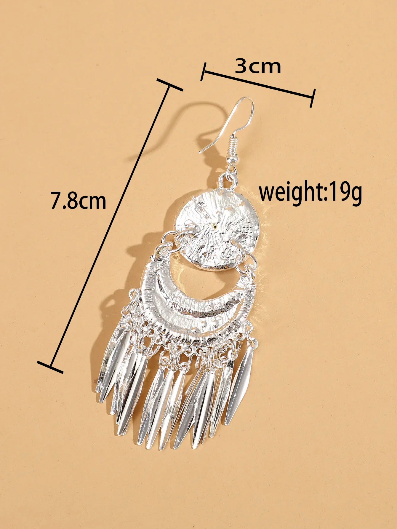 2pcs vintage ethnic style metal tassel carved women's earrings for summer vacation personalized accessories