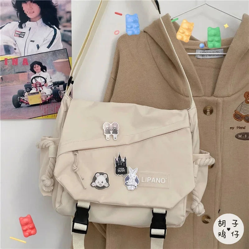 Korean Street Style Versatile Artistic Hong Kong Version Shoulder Bag Messenger Crossbody Bag