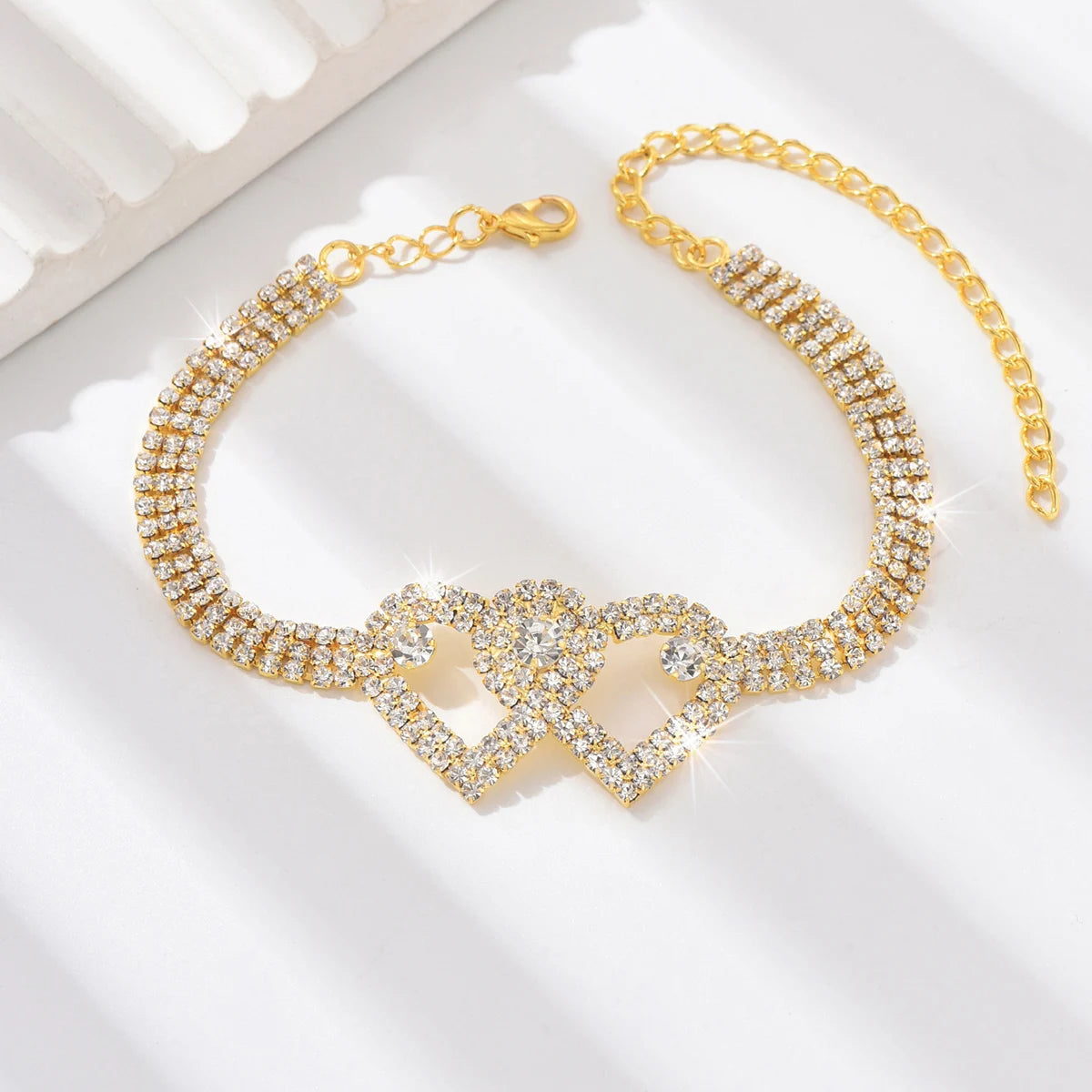 1 Women's Trendy Claw Chain Series Double Peach Heart Feet Chain Outdoor Tourism Beach Banquet Party Festival Gift