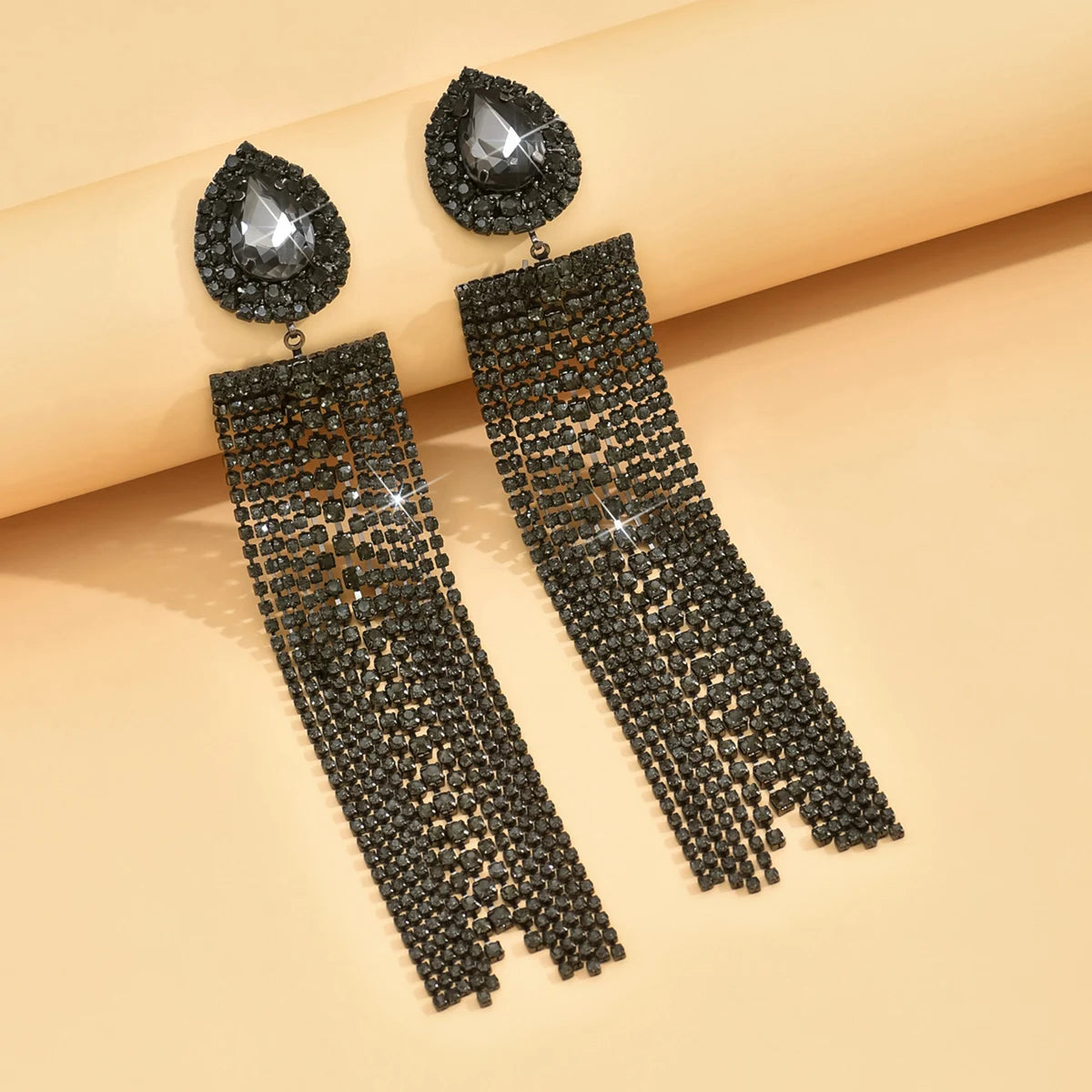 2PC Women's Fashion Copper Inlaid Claw Chain Exaggerated Water Drop Earrings Jewelry Suitable for Date, Party, Festival Gifts-46