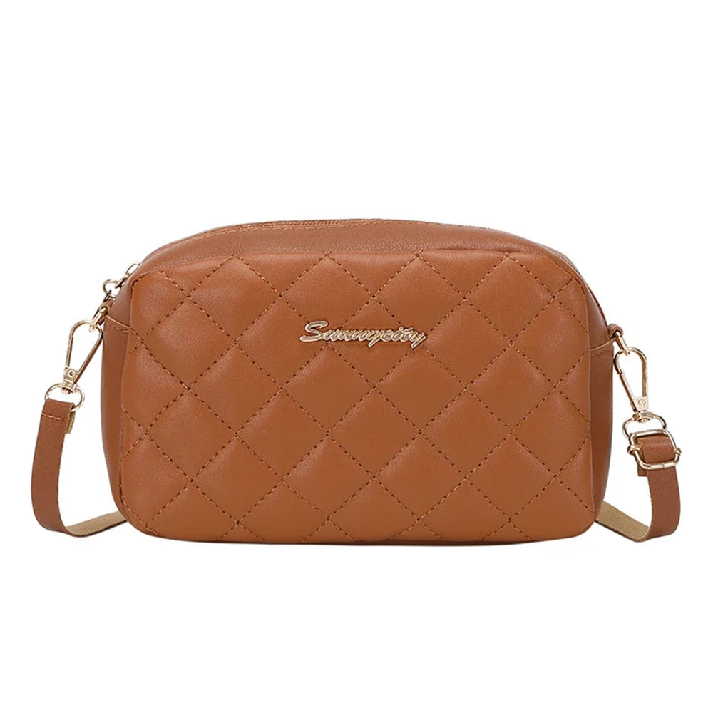 2025 tassel women's small crossbody bag trend diamond grid embroidery camera women's shoulder bag fashion chain crossbody bag