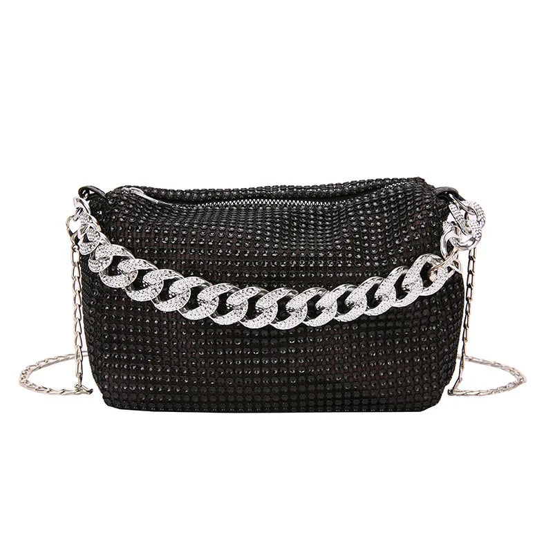 2024 New Bags Popular  Version Handbags Fashion Trend Bright Diamond Messenger Niche