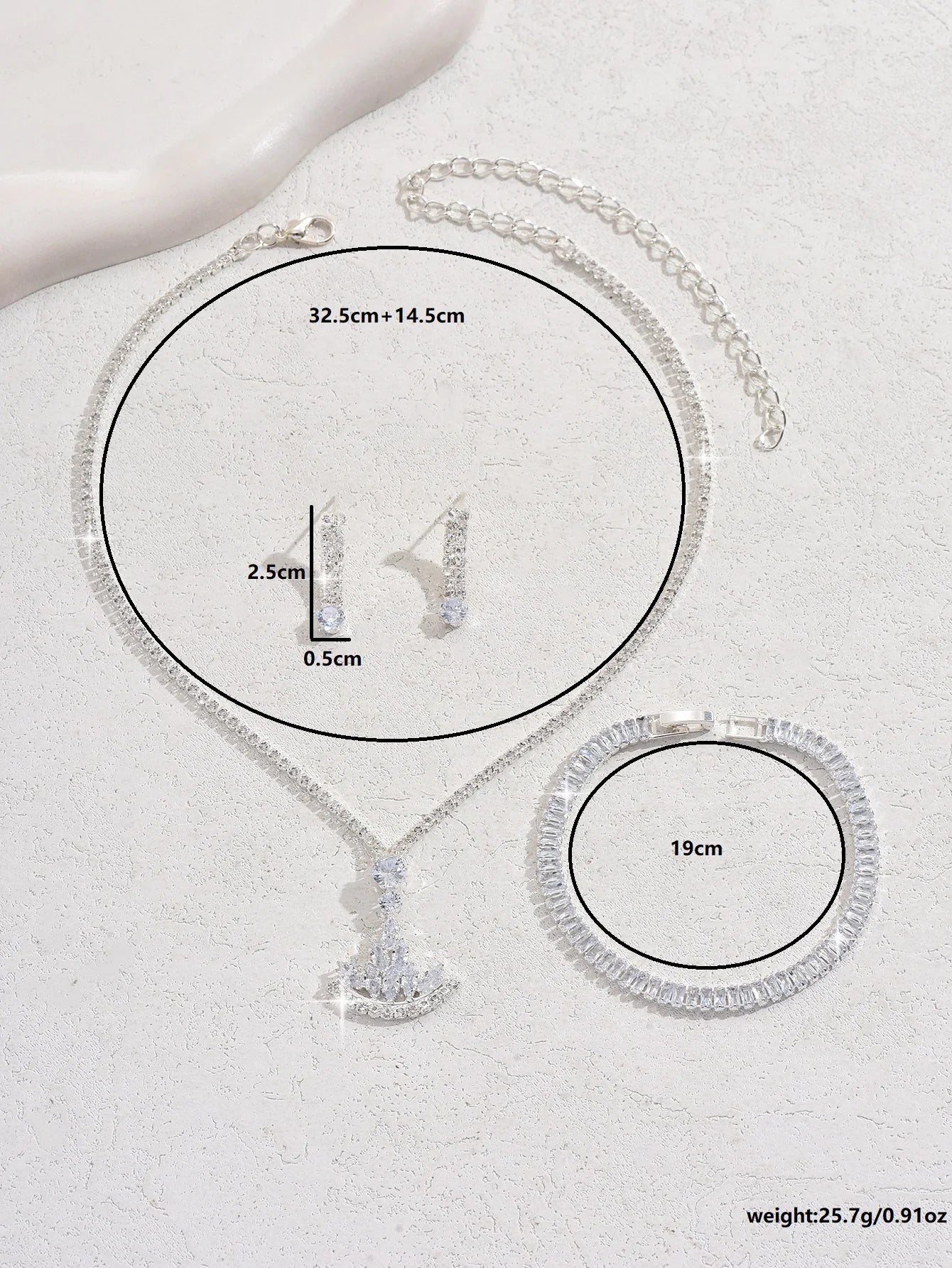 Women's Fashion Claw Chain Design Sail Set Versatile Style Super Shining Crystal Jewelry Set