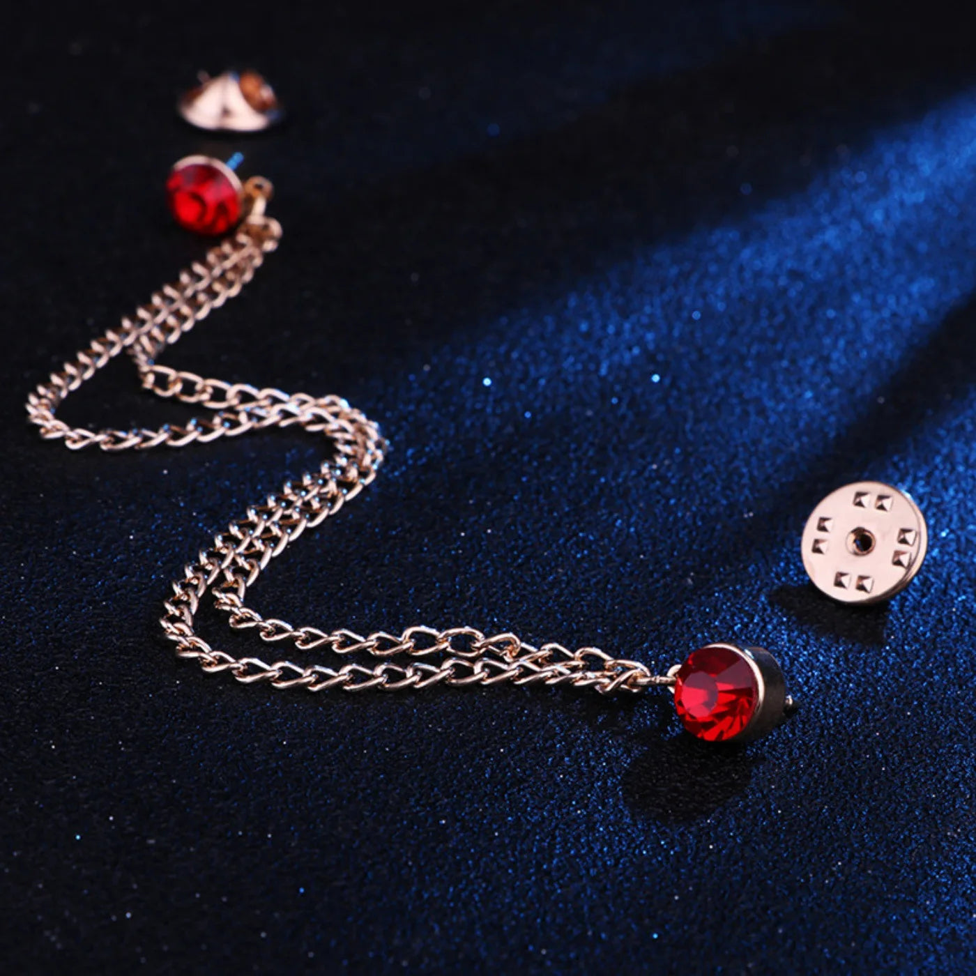 1pc minimalist and fashionable rhinestone tassel double-layer chain men's brooch shirt collar accessory