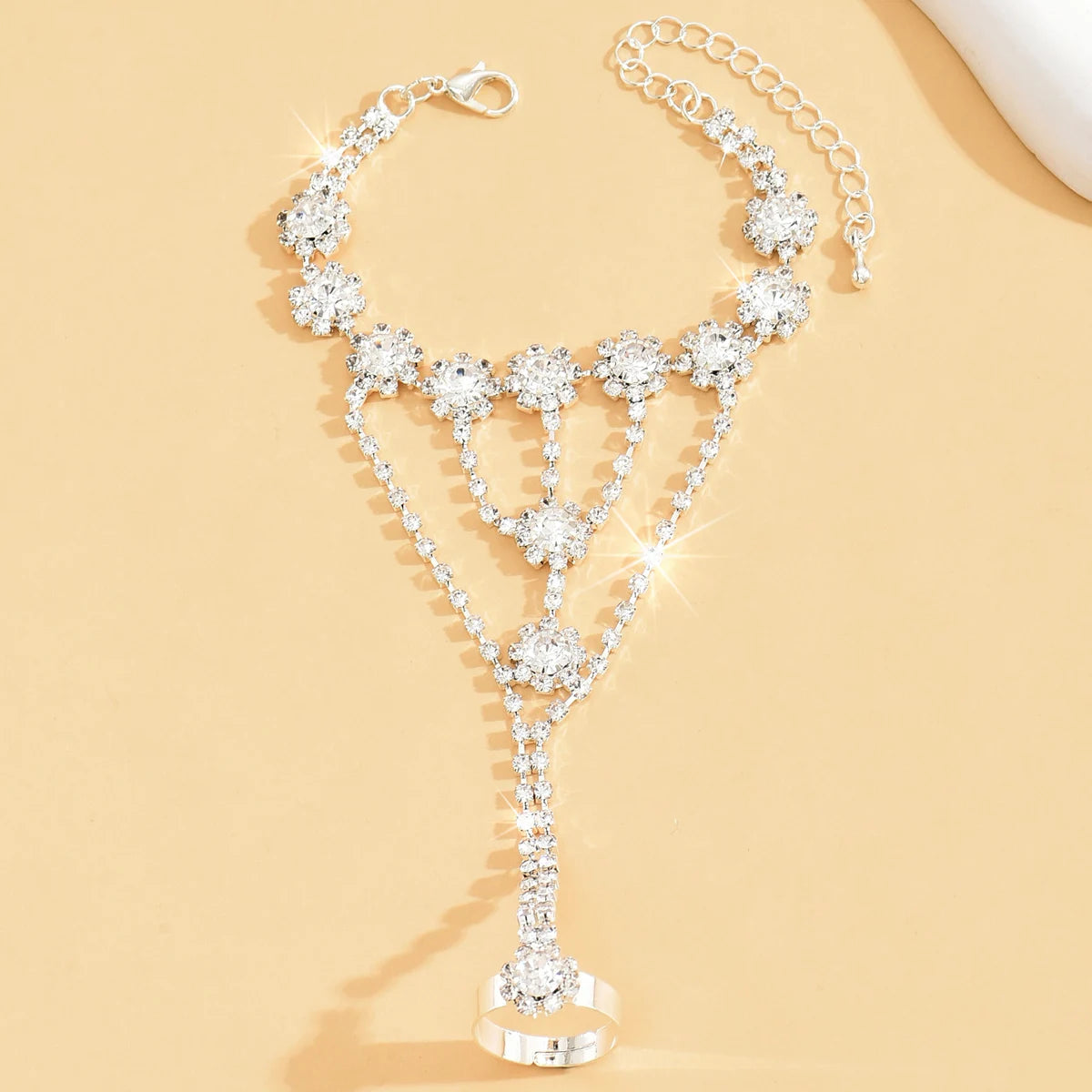 Claw Chain Series Fashion Sunflower Flower Circle Inlaid Diamond Bracelet Party Festival Dress up Gift