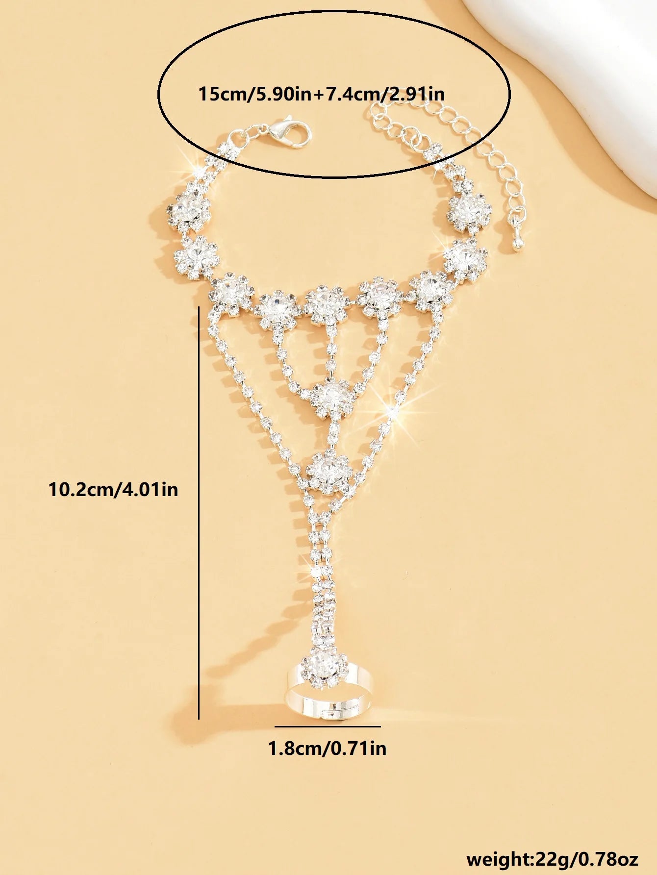 Claw Chain Series Fashion Sunflower Flower Circle Inlaid Diamond Bracelet Party Festival Dress up Gift