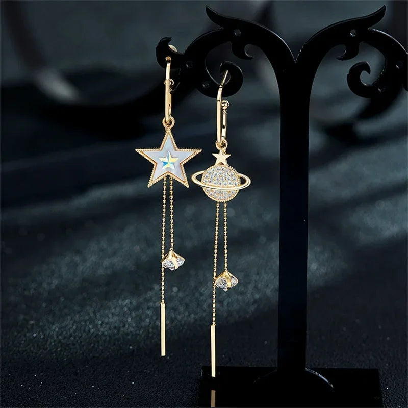 2pcs European and American Exaggerated Long Paragraph Inlaid Rhinestone Water Drop Ladies Earrings Banquet Wedding Gift