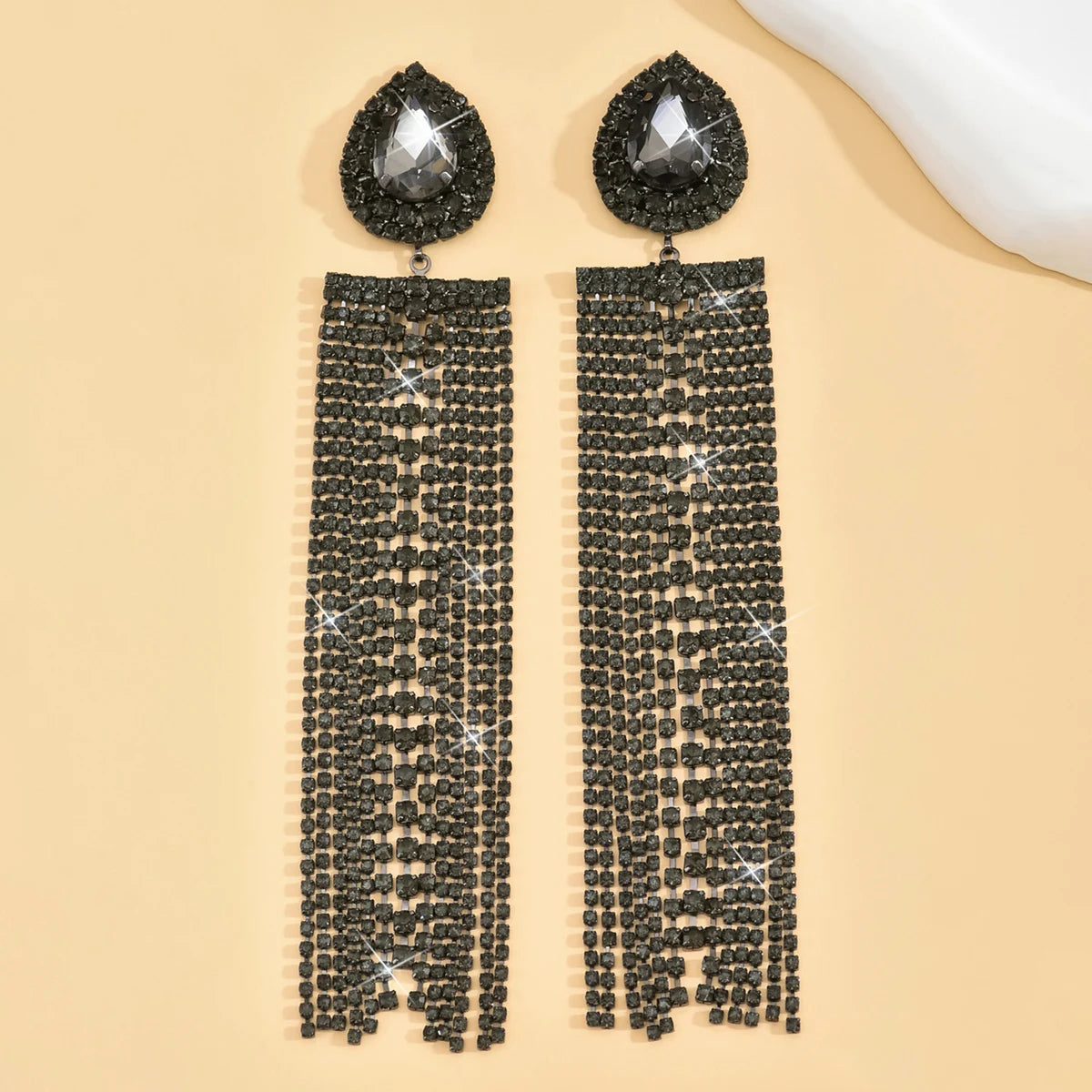 2PC Women's Fashion Copper Inlaid Claw Chain Exaggerated Water Drop Earrings Jewelry Suitable for Date, Party, Festival Gifts-46
