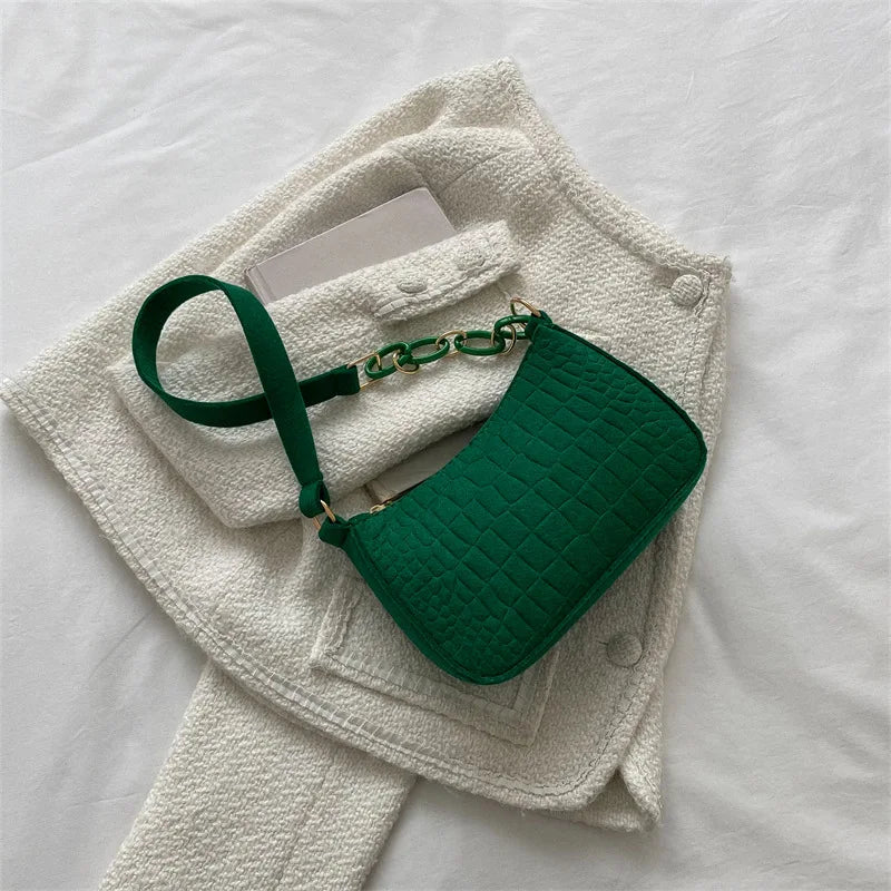 Lady Felt Armpit Design Luxury Tote Released Fashion Ladies Handbag Under Crescent Small Square Bag