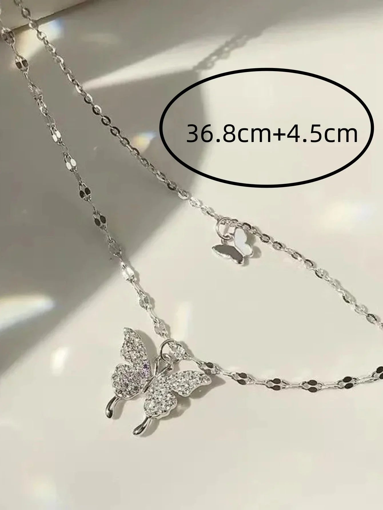 Double Layer Butterfly Necklace for Women, Lats Sparkling Collar Chain, Exquisite Jewelry, Banquet Party, Holiday Gift, 1