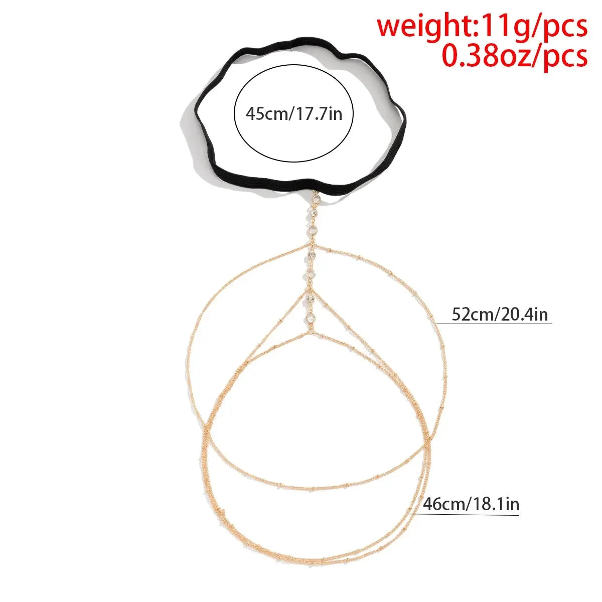 1 Women's European And American Trendy Multi-layer Chain Tassel Elastic Rope Thigh Chain Nightclub holiday Party Gift-4040
