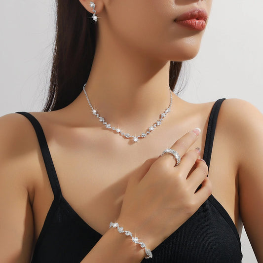 5 pieces of women's minimalist claw chains, earrings, necklaces, bracelets, rings, jewelry sets, banquet parties, holiday gifts