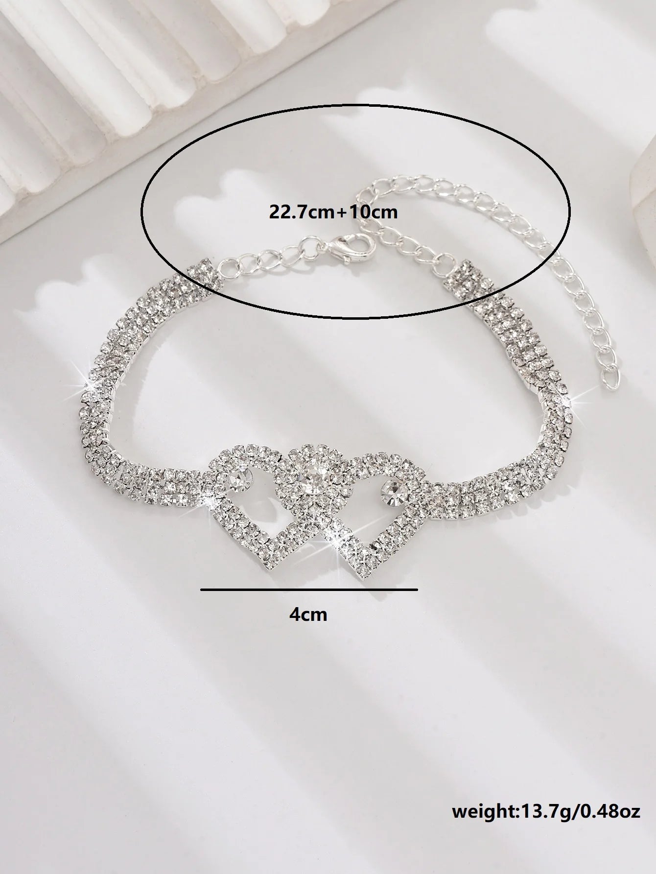 1 Women's Trendy Claw Chain Series Double Peach Heart Feet Chain Outdoor Tourism Beach Banquet Party Festival Gift
